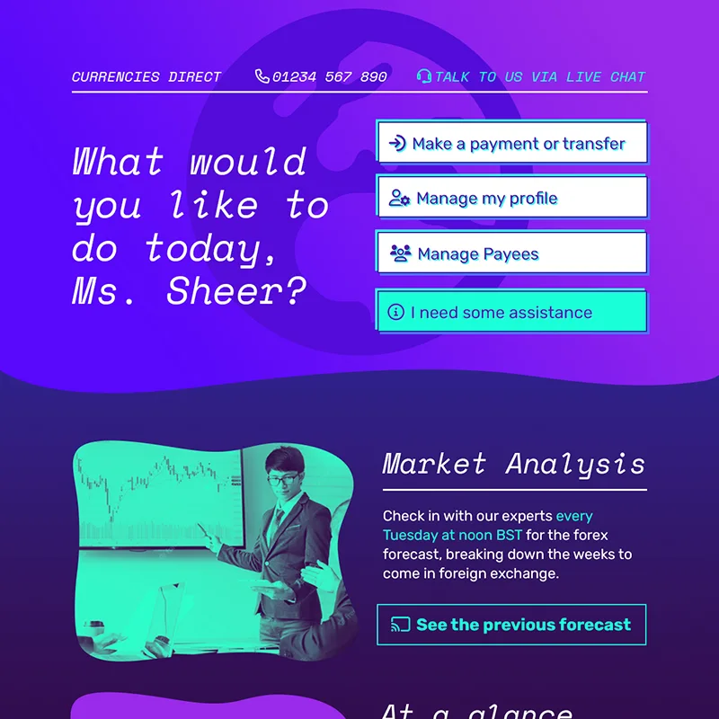 Currencies Direct — Web Design